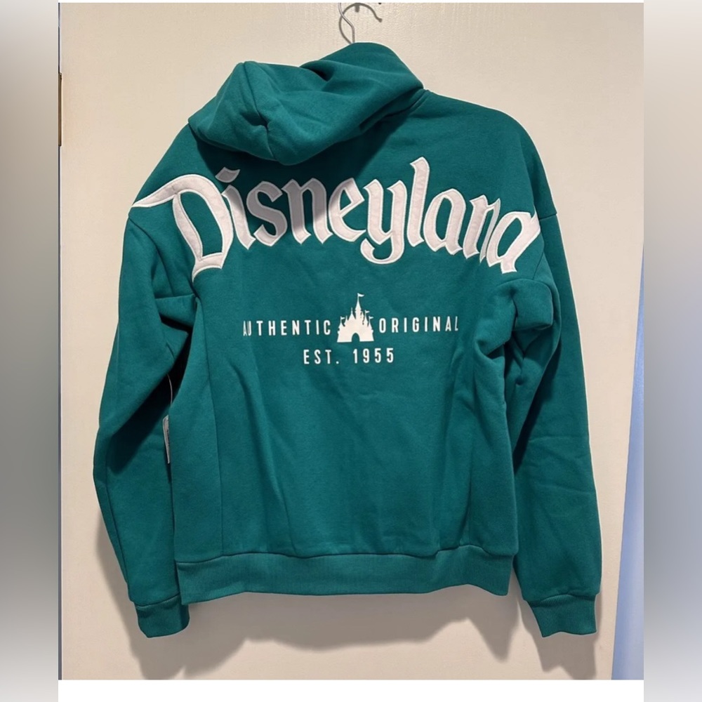 2023 DISNEYLAND VINTAGE AUTHENTIC ORIGINAL ZIPPED TEAL HOODIE